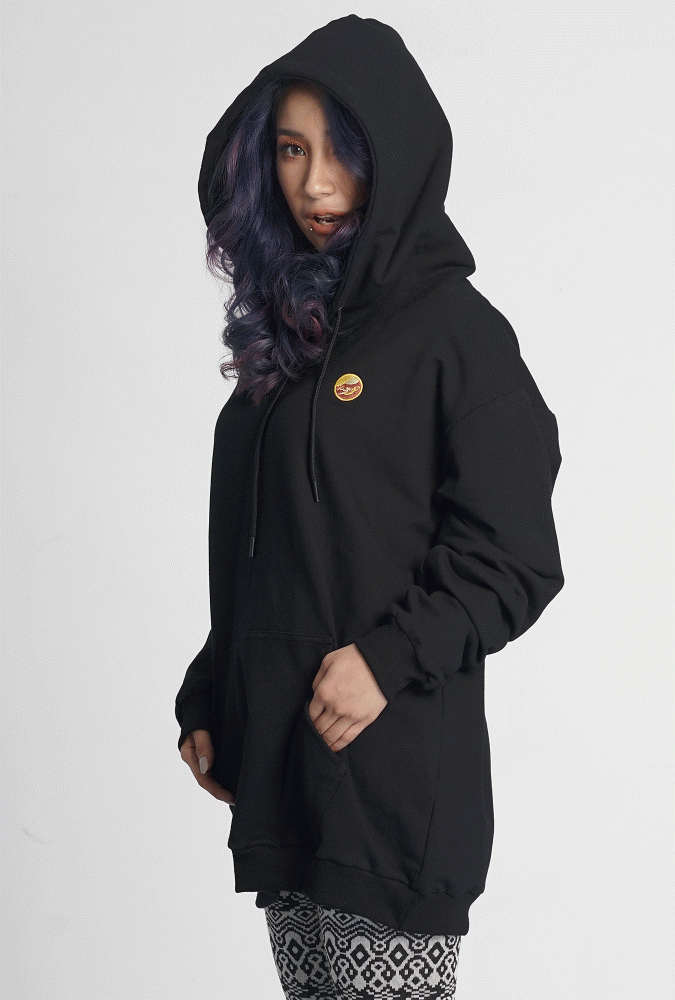 Golden Culture Autumn Girl  Hoodie(Black)